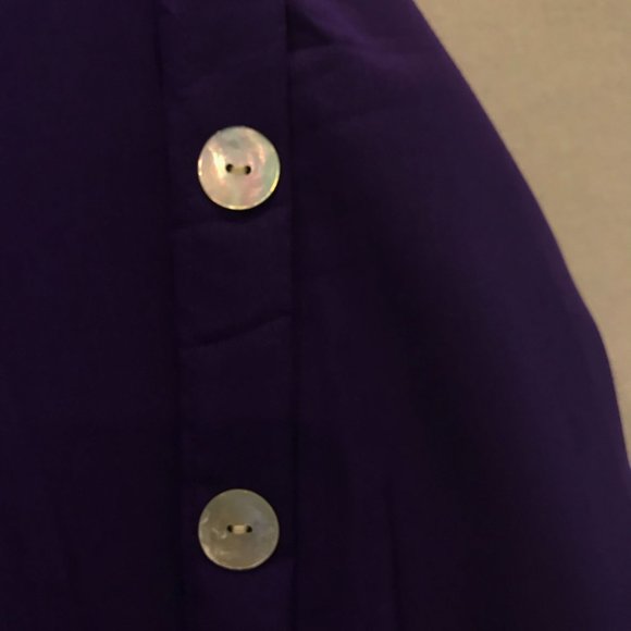 Women's Purple Blouse Top Shirt w/ Mother of Pearl buttons Size l/XL - Picture 3 of 5